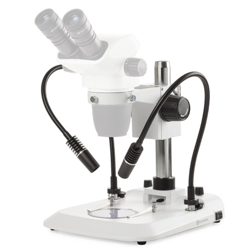 Euromex Stativ NZ.9018, Säule, Durchlicht LED 3W, Doppelschwanenhals 3W (Nexius)
