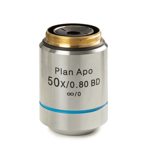 Euromex Objektiv DI.8150, plan semi-apo, PLMi 50x/0.80, IOS, BD, w.d. 1 mm. o. Deckglas, 45 mm parfocal, M26 (Delfi-X Inverso)