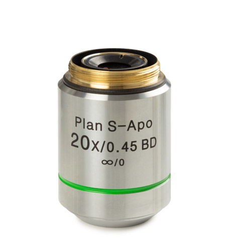 Euromex Objektiv DI.8120, plan semi-apo, PLMi 20x/0.40, IOS, BD, w.d. 3.1 mm. o. Deckglas, 45 mm parfocal, M26 (Delfi-X Inverso)