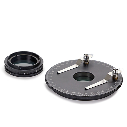 Euromex Polarizationkit SB.9520 , Rundtisch, Einbau-Polarization-Filter, Einschraub-Analysator, (StereoBlue)