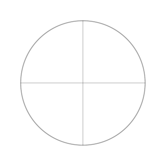 Strichplatte Fadenkreuz, (Ø25mm)